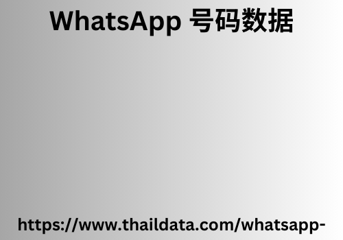 WhatsApp 号码数据